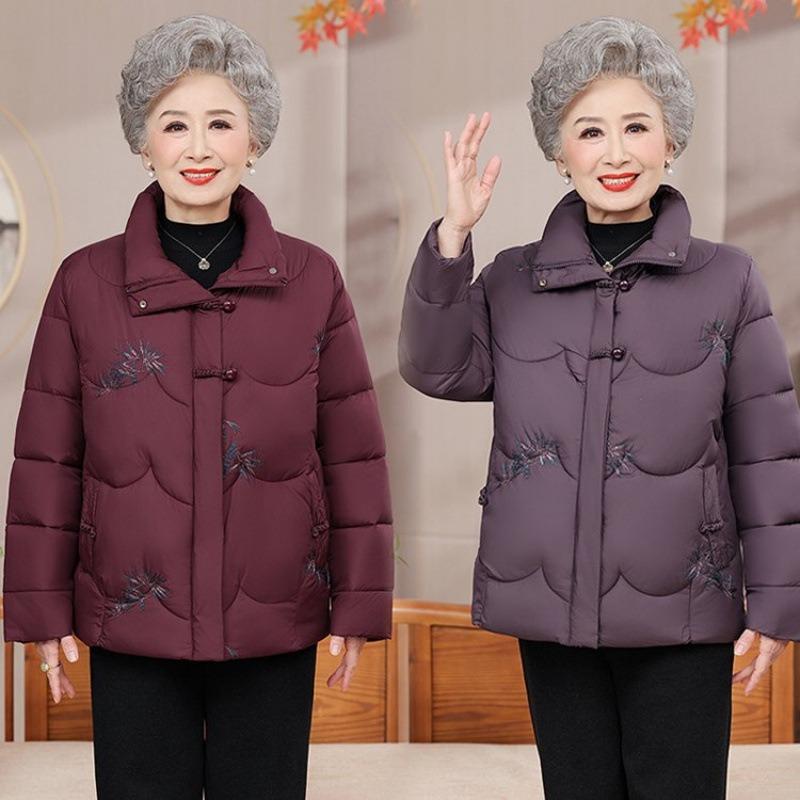 Padded Jacket Women's Winter Coat Old Lady Down Cotton Clothing Winter Padded Jacket Stand-up Collar