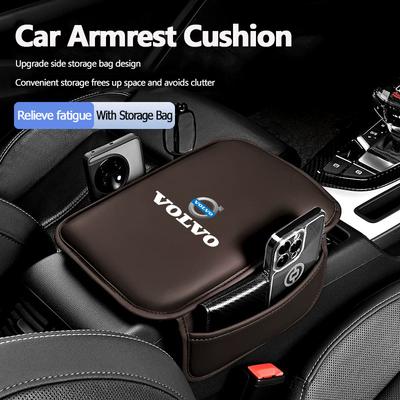 Auto Armlehnenauflagen Leder Auto Armlehnenkissen Mit Aufbewahrungstasche Für XC90 V90 V60 XC60 V40 EC40 EX40 S80 S60 S90 C40 XC4