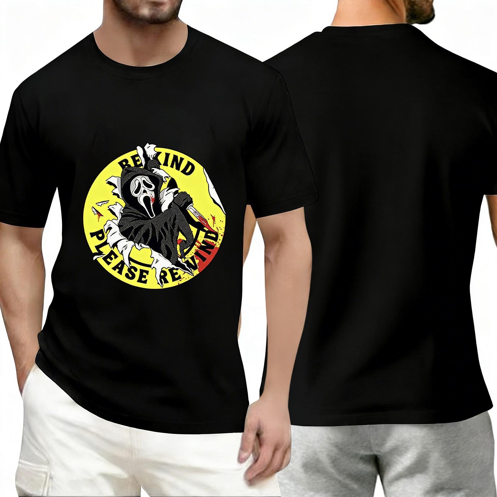 

Men s short-sleeved fashionable casual everyday trendy letter print short-sleeved shirt XL