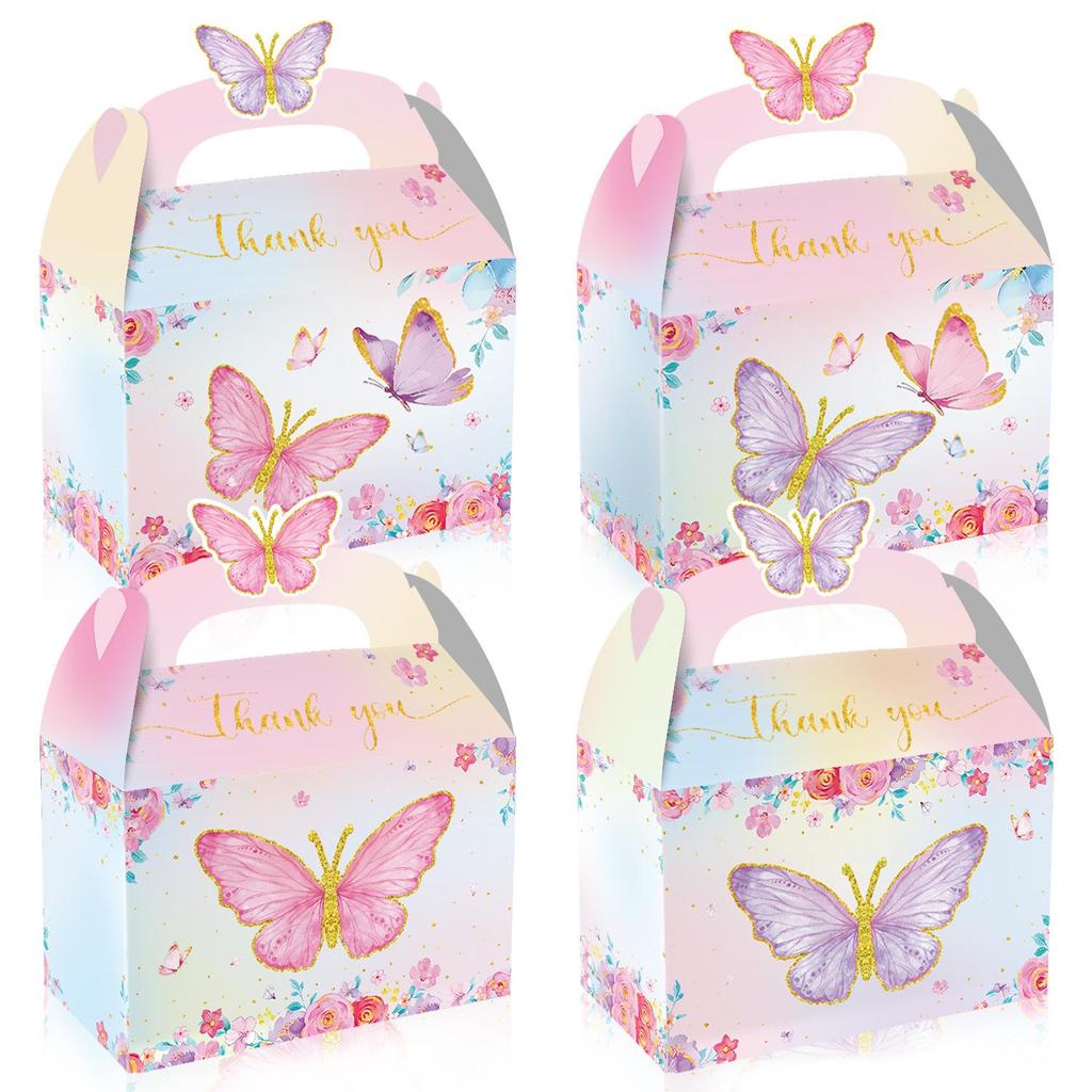 Rosa Schmetterling Teeparty Thema Süßigkeiten Geschenkbox