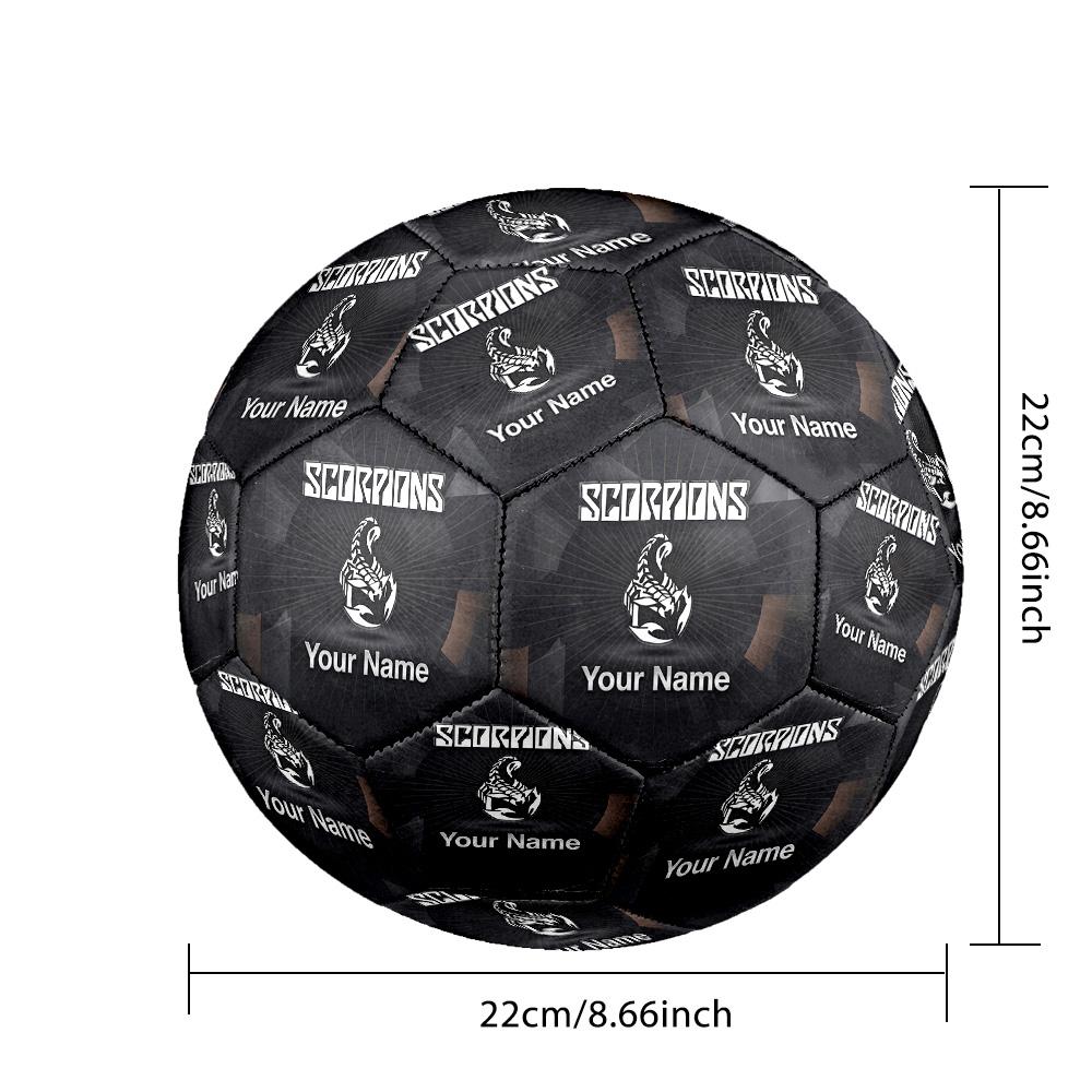 Scorpions Size 5 Football, Custom Name Text Personalized Soccer Ball Sport Training Gift
