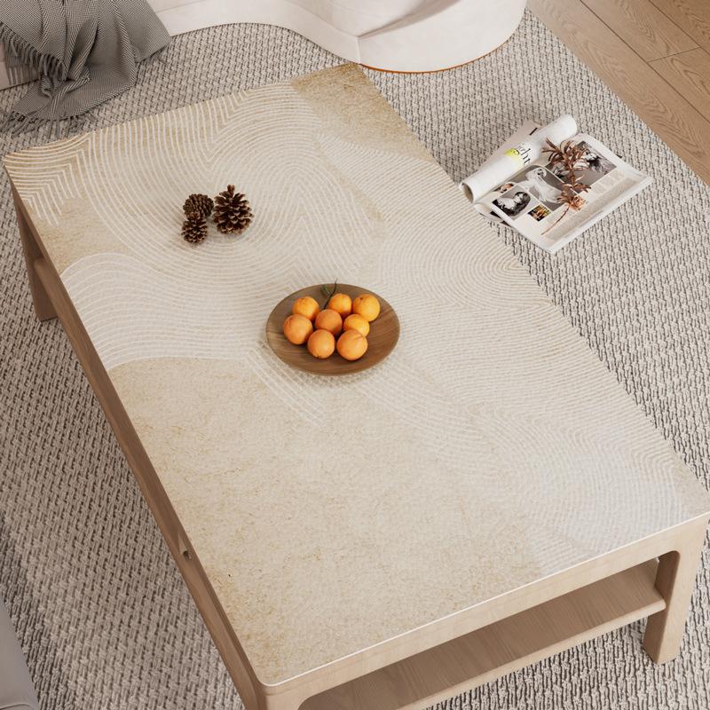 Japanese-Style Simple And Elegant Coffee Table Mat, Leave-In Waterproof And Oil-Proof Leather Table Mat, Tablecloth, Rectangular Dining Table Mat