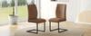 Set of 2 Brown Dining Chairs Made of Tech Fabric, Ergonomic Design, Comfortable and Aesthetic at the Same Time. Black Metal Legs.