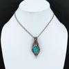 Copper Blue Turquoise Pendant Copper Wire Wrapped Gemstone Pendant Very Pretty Copper Jewelry Handmade Pendant Turquoise Jewelry For Gift