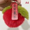 Real Rabbit Hair Mini Cute Small Persimmon Keychains Women Plush Rex Rabbit Fur Car Key Chain Bag Decoration Pendant Gift