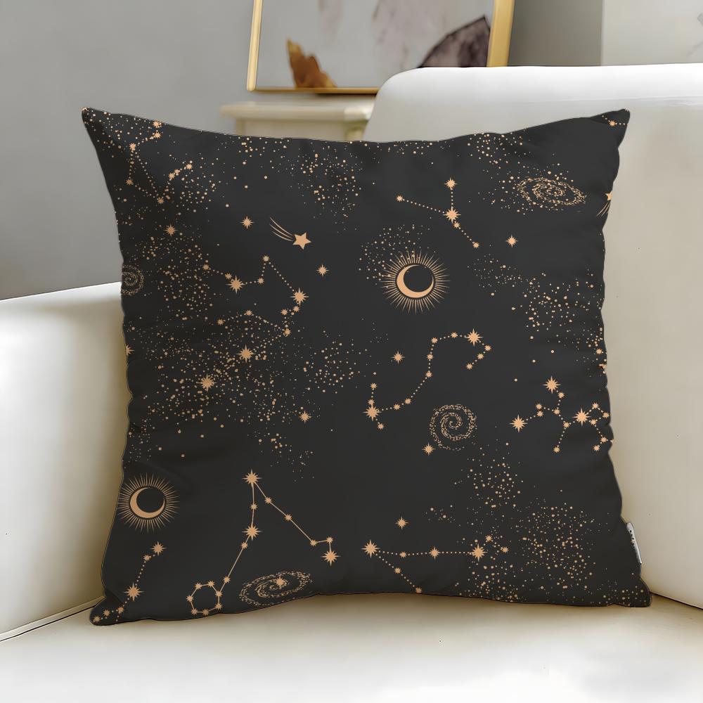 Constellation Pattern Cushion Cover Soft & Easy-Wash Pillow Case – Versatile For Couch, Bed, Travel And Office