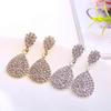 Chaton Earrings for Women, Elegant and Luxurious Design, Drop-shaped, Lightweight and Luxurious, with Ear Clips, Suitable for Autumn and Winter