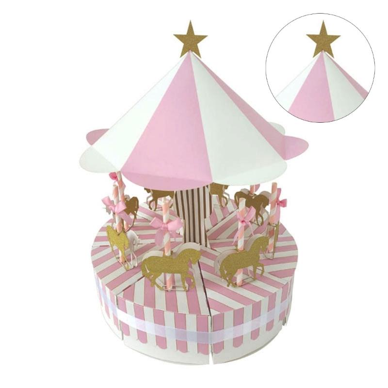 Karussells Papiergeschenkbox Tierparty Babyparty Süßigkeitenbox Geburtstagsparty Deko