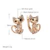 New  Rose Gold Cute Cat Earrings For Women Micro Wax Inlay Natural Zircon Earring Fashion Birthday Party Girl Jewelry