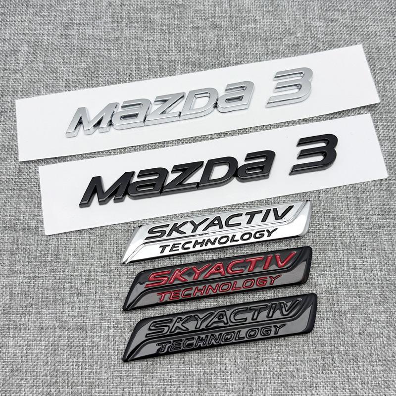 Mazda 3 Czarny Tylny Klapa Bagażnika "Czarny Wojownik" SKYACTIV Naklejka na Bagażnik