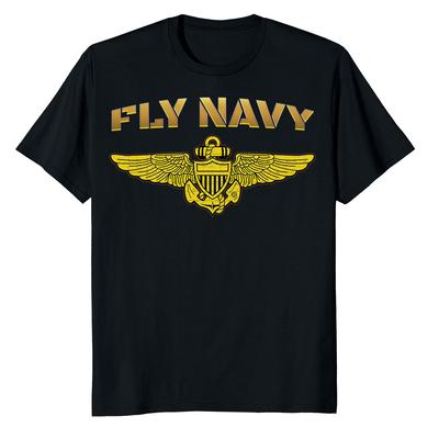 NEW LIMITED Fly Navy Classic Naval Officer Pilot Wings T-Shirt