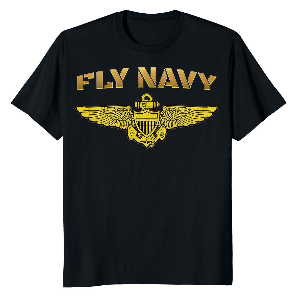 NEW LIMITED Fly Navy Classic Naval Officer Pilot Wings T-Shirt S