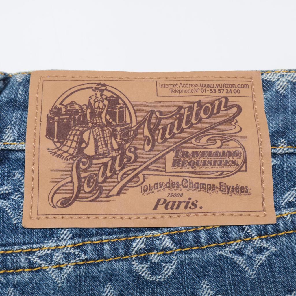 LOUIS VUITTON [Excellent Condition/Domestically Authorized] Monogram Denim Mini skirt 36 blueUsed