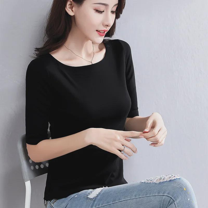 Women's Slim Fit Half-Sleeve T-Shirts - Perfect for Spring & Autumn, Ideal As Innerwear.