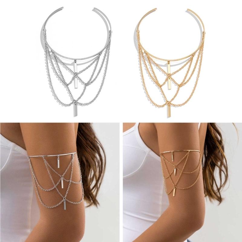 Tassel Arm Bracelets Tassel Arm Bangles Open Arm Bracelets Adjustable Bracelets Wedding Bridal Arm Chain Bangle Jewelry