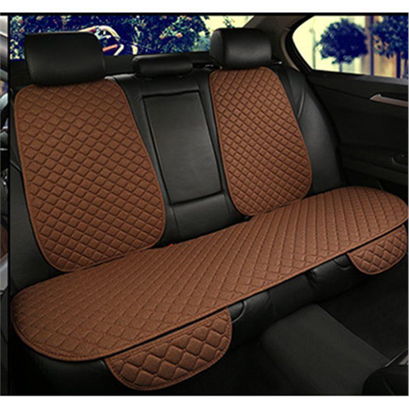 All-Season Breathable Linen Car Seat Cushion Set with Polka Dot Embroidery