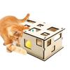 Multi-Hole Cat Educational Toy Box Scratching Board Cat Maze Toy Kitten Treat Puzzle  Peek and Play