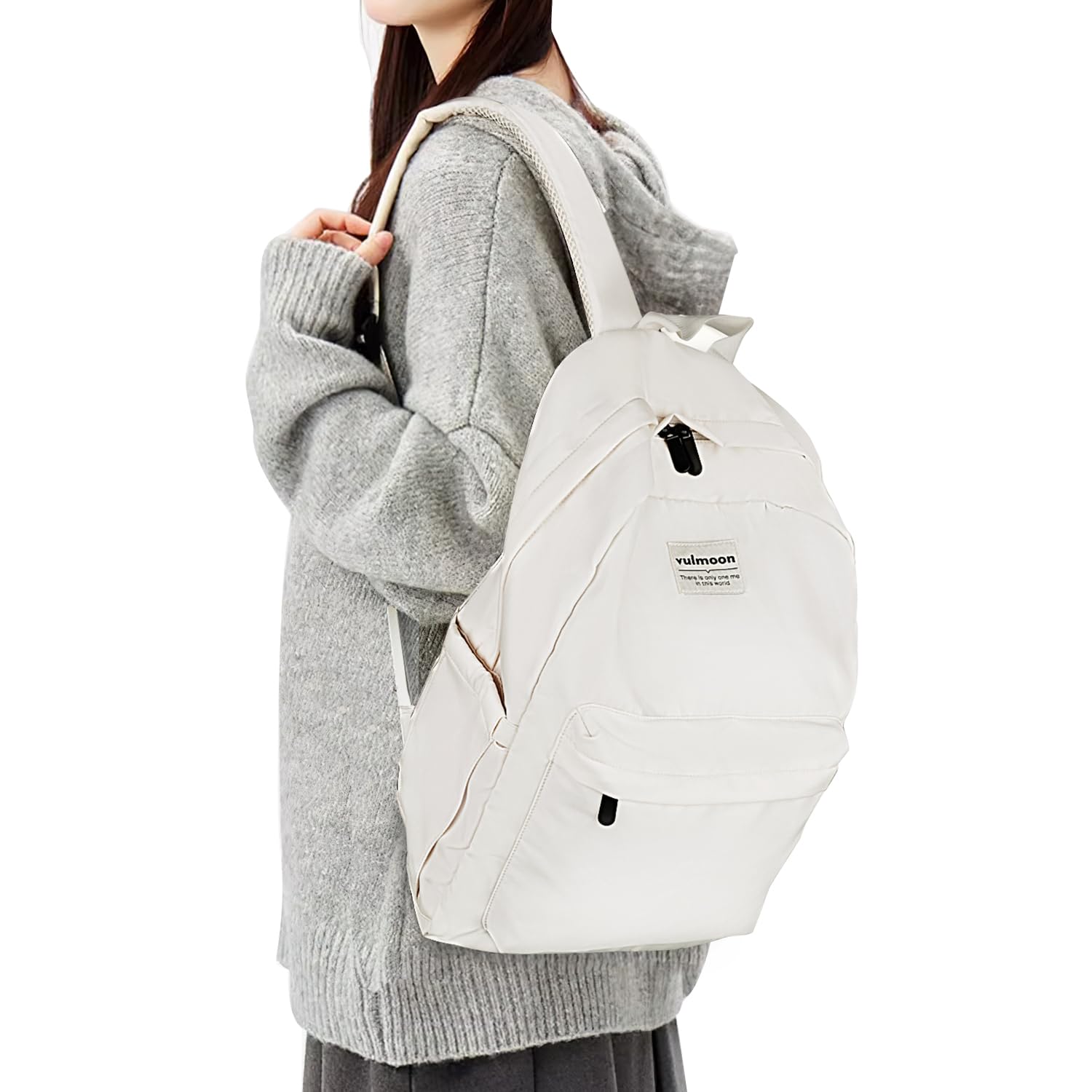 

Стильный рюкзак для больших повседневных городских унисекс [Vulmoon] мужской школьный, легкий, вместительный, водонепроницаемый, 15,6 дюйма, рюкзак, (бежевый)