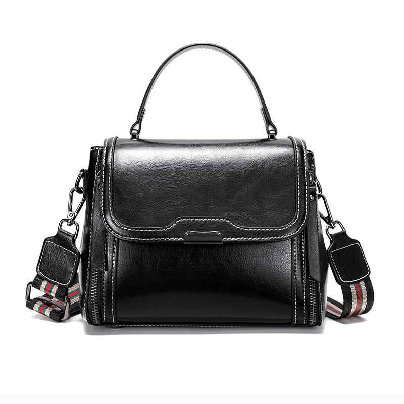 Female Retro Messenger Shoulder Bags Women Luxury Designer Oil Wax Cowhide Leather Handbags Lady Commuter Handbill Crossbody Bag