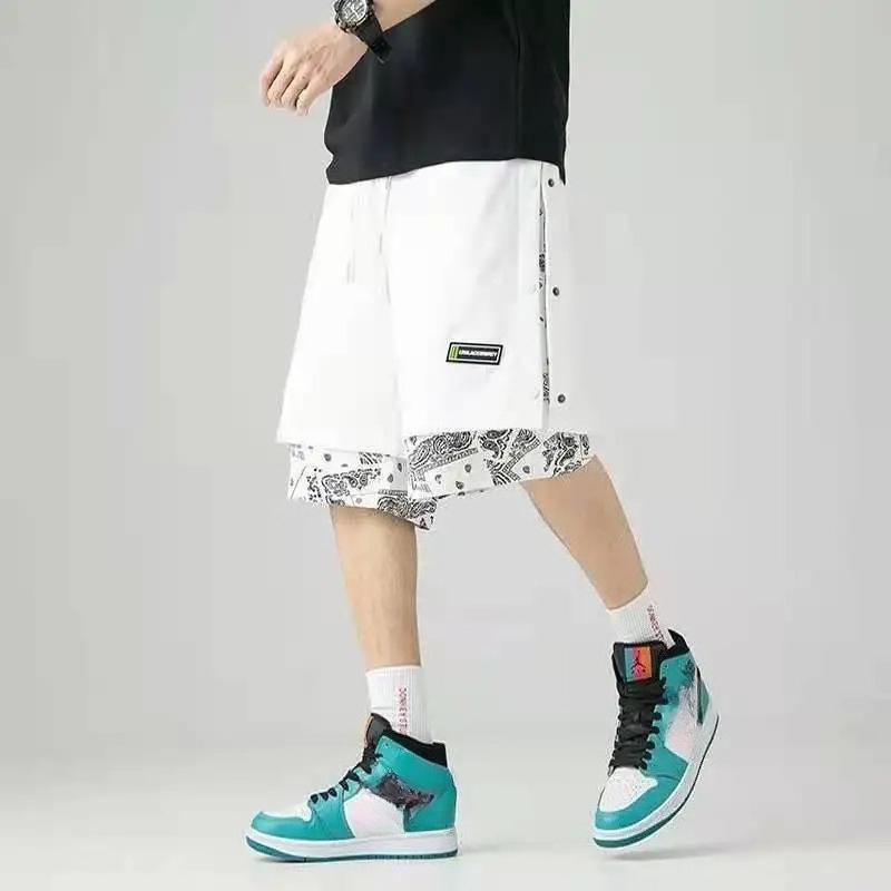 Modische Herren Shorts mit Aufdruck Sommer Lässig Sport Basketballshorts Baggy Herren Joggingkleidung Punk Stil Streetwear Dünne Dicke