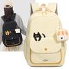 Rucksack für Mädchen und Jungen der Mittelschule Modische einfarbige bedruckte Kätzchen Schultaschen Freizeit Minimalistisch Große Kapazität Rucksack für College-Studenten