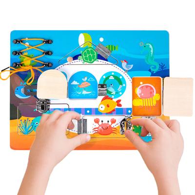 Children Unlock Busy Board Toys Montessori Teaching Life Skills Training DIY Activity Board Education Learning Toy For Preschool