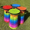 Collapsible Outdoor Travel Stool - Portable Adjustable Seat for Camping, Fishing, and Queuing