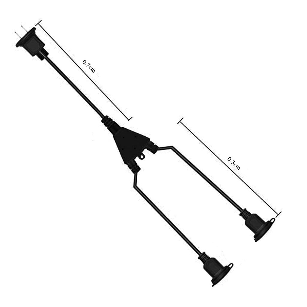 GJWLaie 1m Rainproof Extension Cord, 15A, 125V, 2-Way or 3-Way, Cross-Shaped, for Indoor, Outdoor, and Office Use, with Waterproof Cap, Waterproof