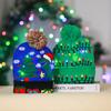 Cross-border Christmas decoration supplies cuffed knitted hat with ball LED light Santa Claus luminous hat for adults and children