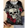 Plus Size Casual Crew Neck Short Sleeve Cartoon Animal Print T-Shirt - Soft Stretch Polyester Fabric Spring and Summer Womens Relaxed Fit Clothing
