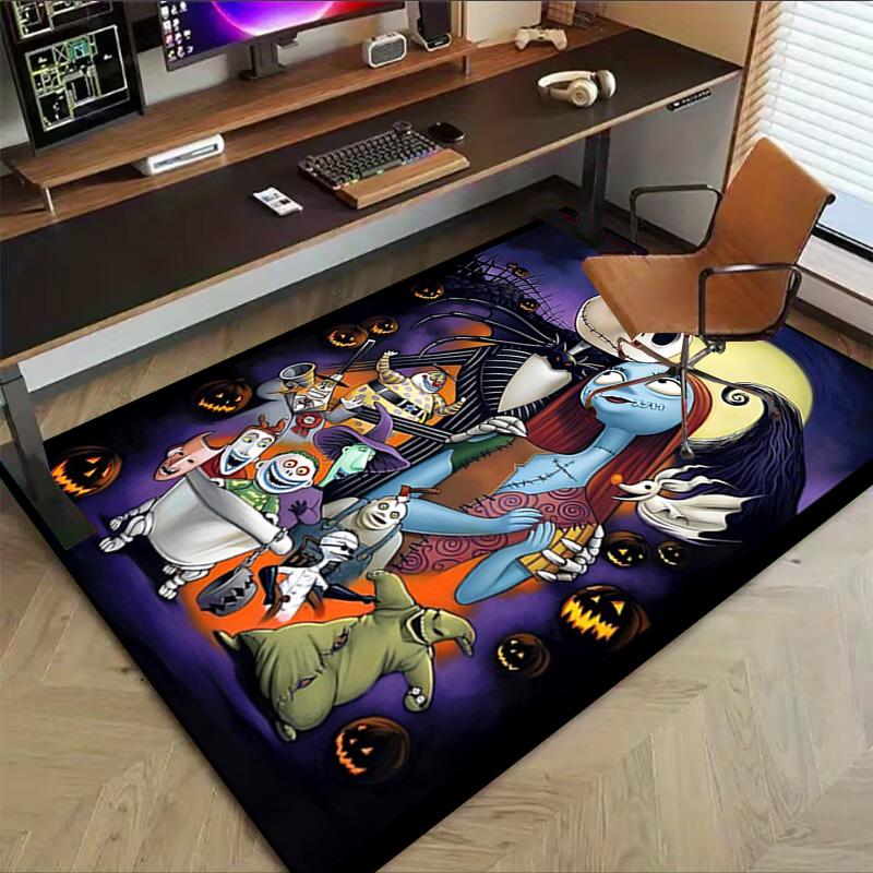 Nightmare Before Christmas Carpet For Playroom Bedroom Living Room Sofa Home Decorkids Game Area Rug Nonslip Floor Mat