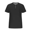 Vintage Summer Men's T-Shirt Streetwear 3 Buttons Open Fly Loose Clothing Print Short Sleeve T-Shirt