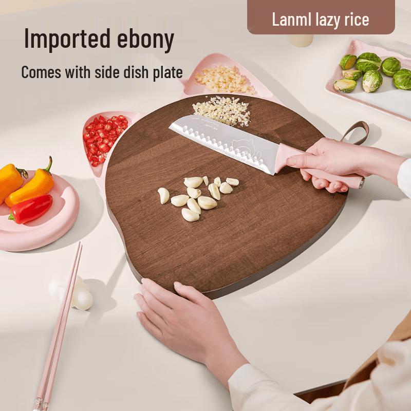Lan Mi Cat Ear Ebony Wood Antibacterial Cutting Board