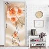 Rose Flower 3D Door Stickers Vinyl Art Sticker Poster Removable Self Adhesive Door Decal for Living Room Bedroom Bathroom Office