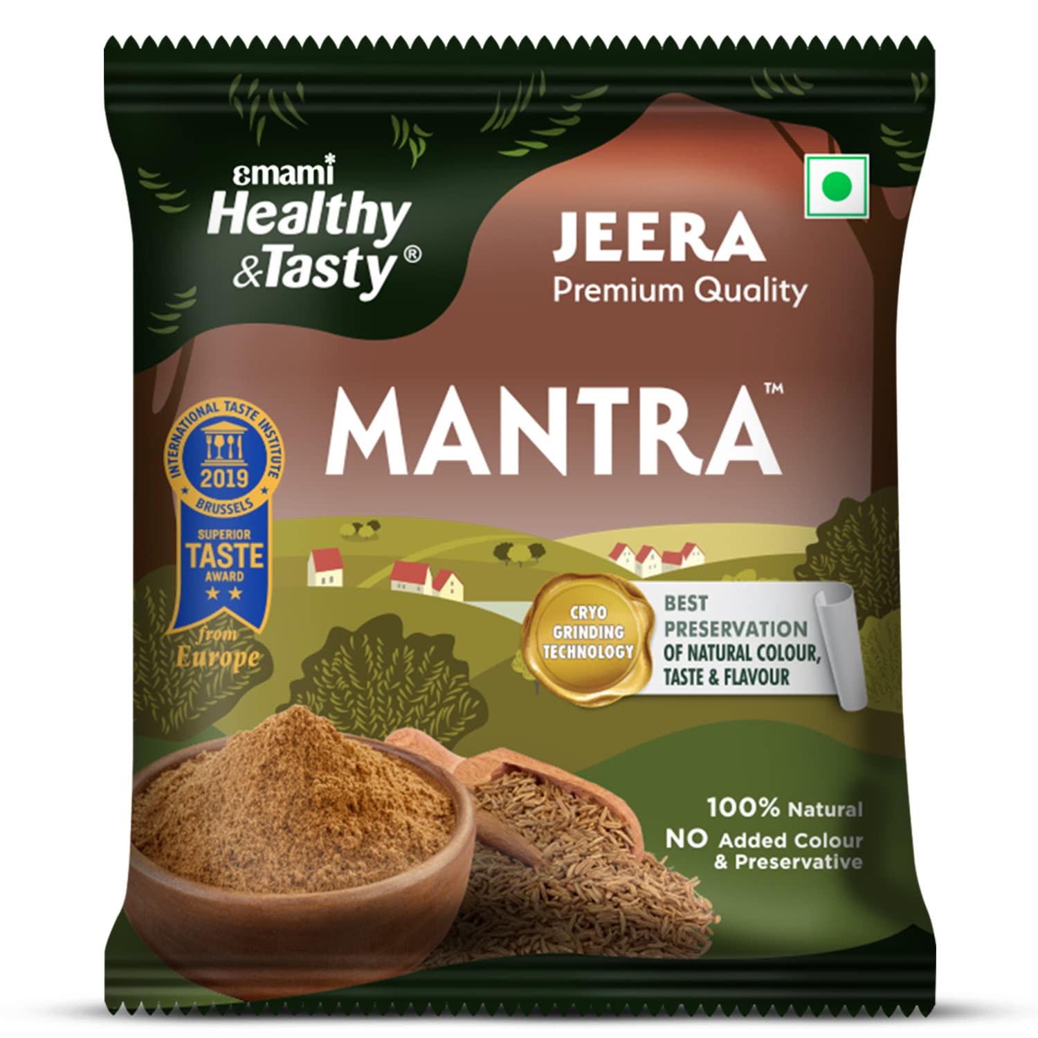 Emami Healthy & Tasty Mantra Jeera (Cumin) Powder, 50g | 100% Natural | Ground Using Cryo Grinding Technology | Retains Maximum Essential Oils |No