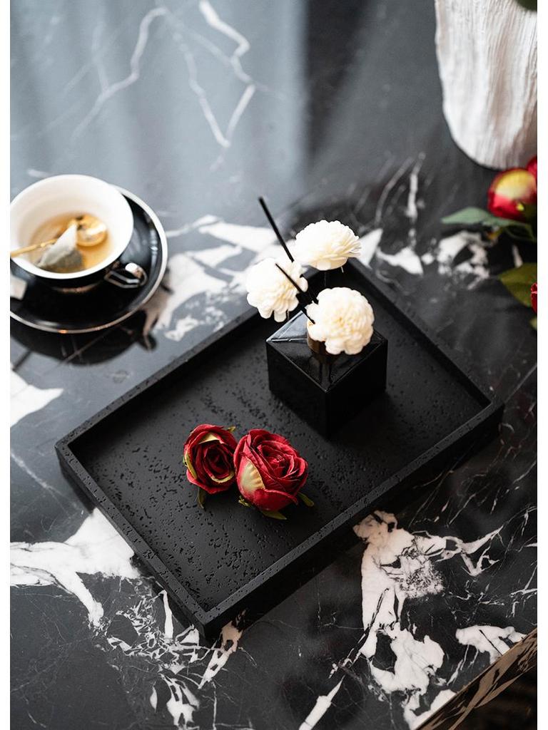 Travertine Wabi-Sabi Tray: Aromatherapy Storage, Luxury Bathroom Ornament, Living Room Decoration.