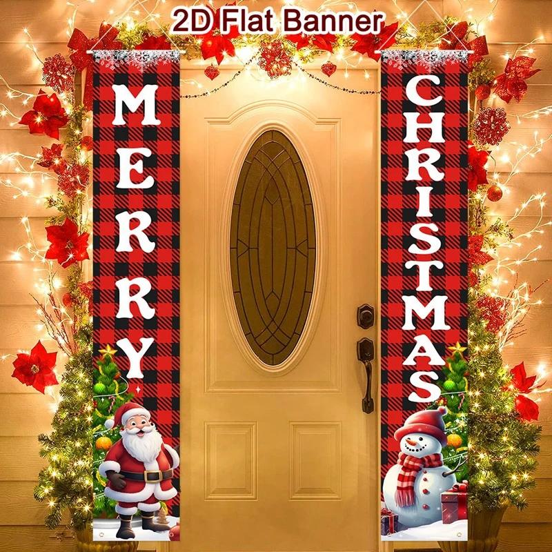 Christmas Door Decoration 2026 Merry Christmas Banner Decor for Home Hanging Xmas Ornament Navidad Happy New Year Gift 2026