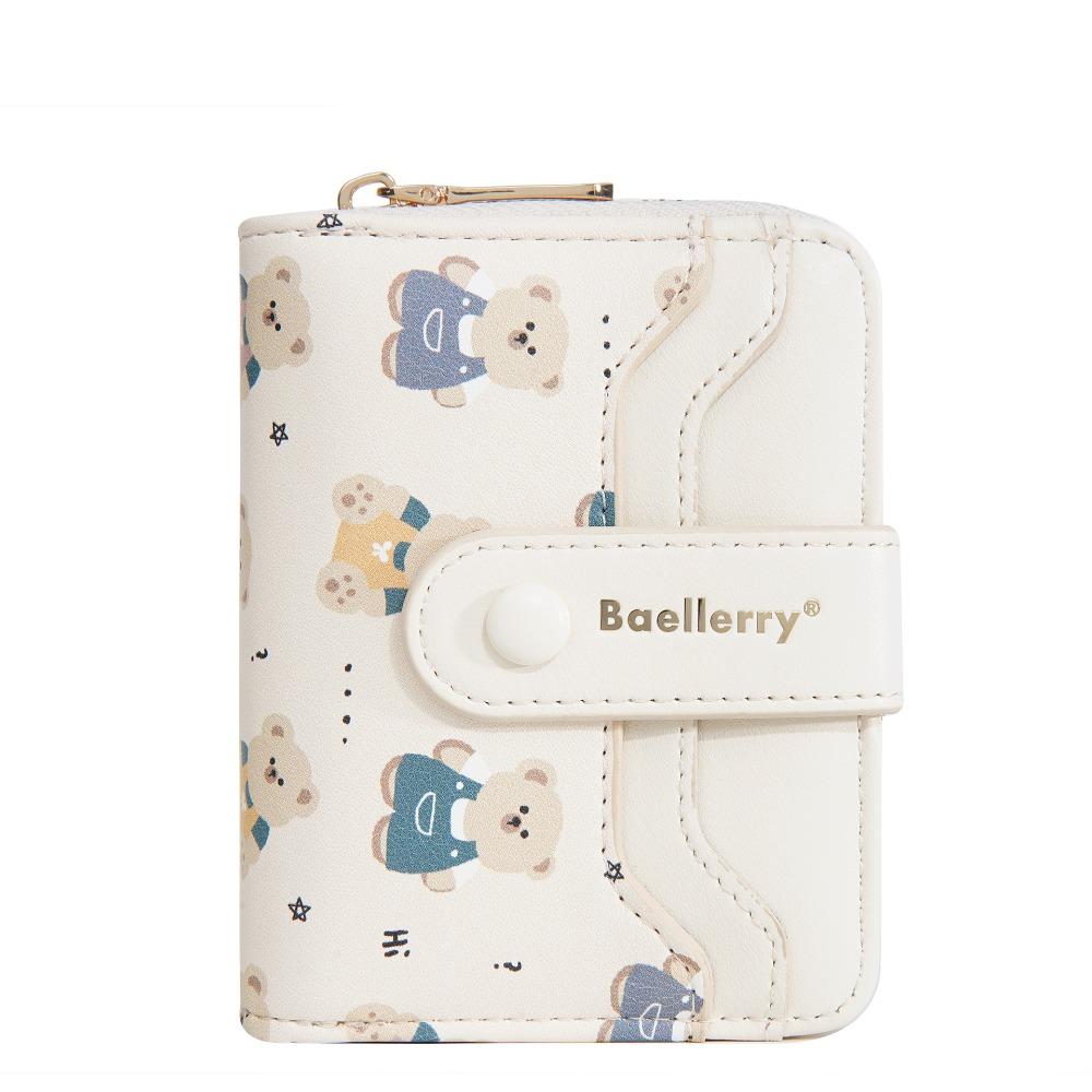 

Portable Bear Wallet for Women Cartoon Multifunction Card Organizer Thin Multi-Card Slot Credit Card Holder бежевый