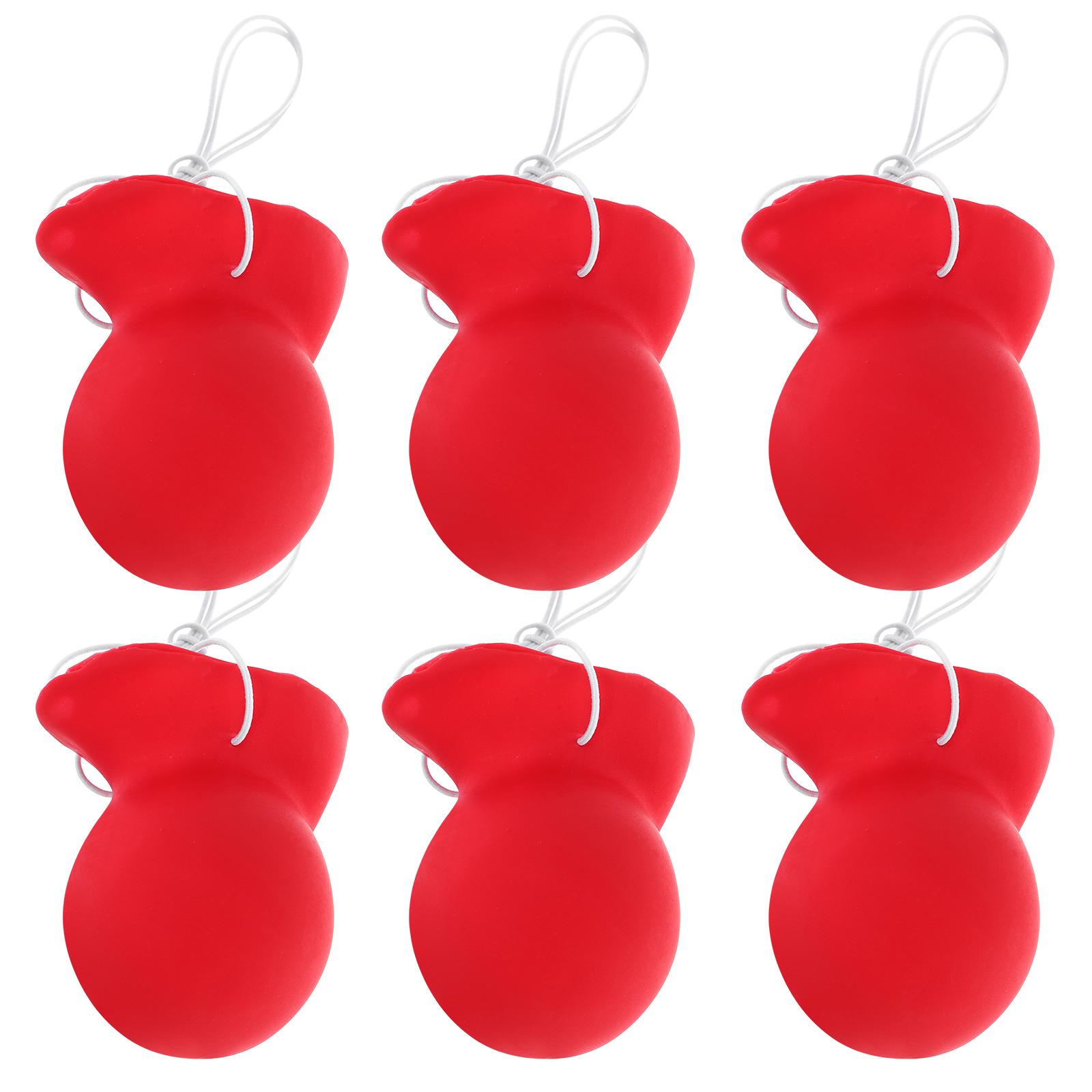 6Pcs Red Clown Nose Rubber Reusable Costume Accessory Funny Halloween Cosplay Party Props Clown Nose Adult Party Costume