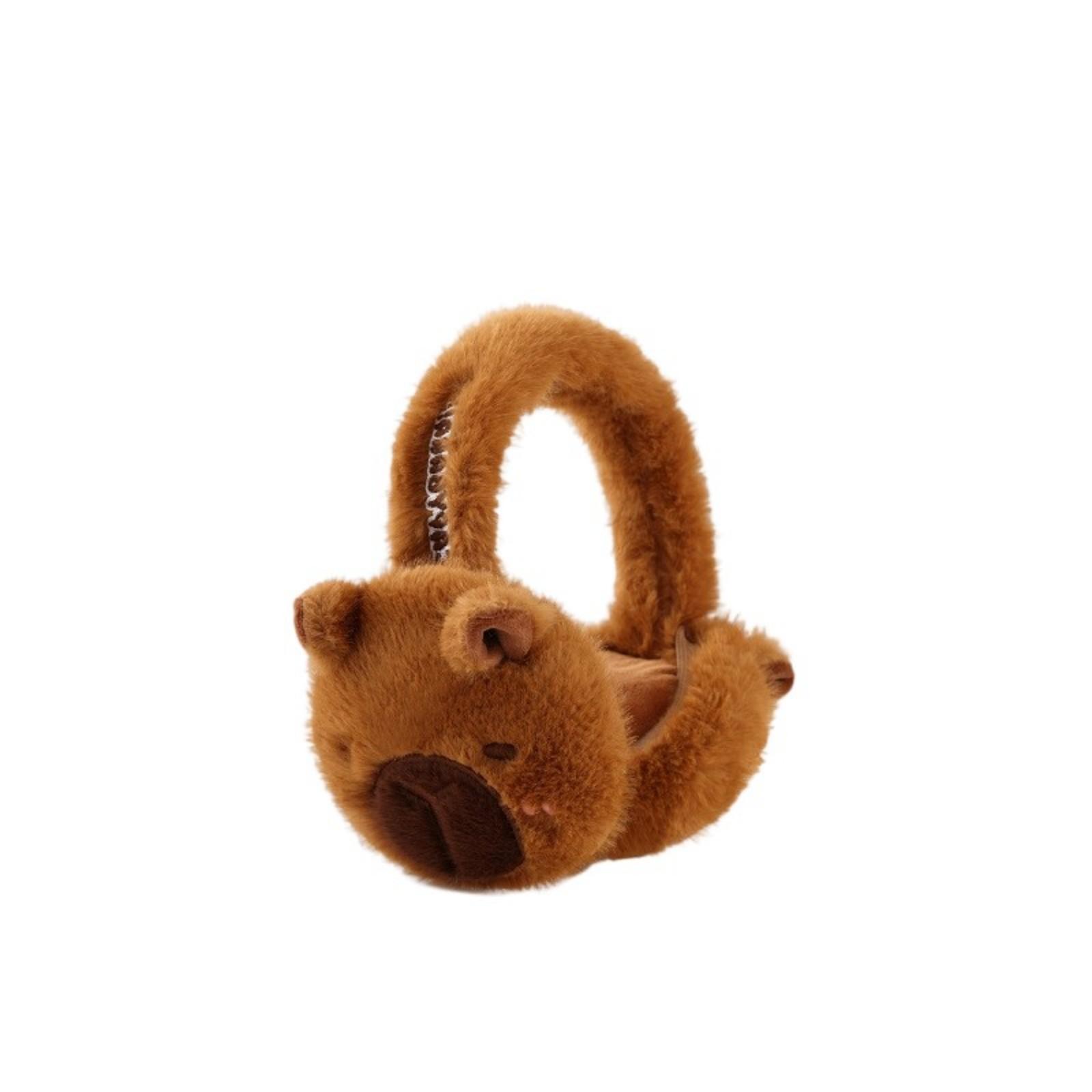 Зимние ушигрейки в стиле капибары, эластичные, удобные, защищающие от холода, для активного отдыха на свежем воздухе, портативный, унисекс коричневый