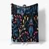 Watercolor Floral Fleece Blanket Soft Warm Throw Blanket for Kids Girls Teen Girls Decorative Bed Sofa Cushion Gift
