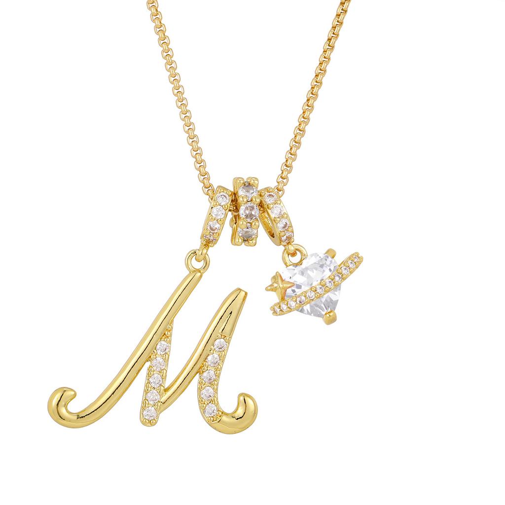 Cross-border necklace dopamine 26 English letter necklace girl light luxury niche high-end Amazon pendant jewelry
