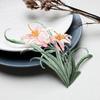 Chinese Traditional Style Orchid Embroidery Patch 3D Flower DIY Crafts Embroidery Flower Applique with Hot Melt Adhesive