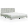 Vidaxl Bett mit Matratze, Hellgrau, 160x200 cm, Samt