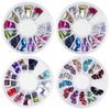 36Pcs 3D Nail Rhinestones, Flat Back Square Heart Drop Shape Wheel, Nail Glitter Gems Decorations for DIY Manicure Cell Phone Decor