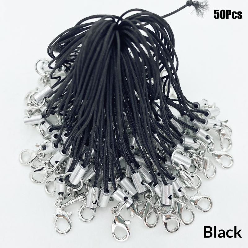 50Pcs Polyester Cord Lobster Clasp Cell Phone Lanyard Cords For Keychain Crafts Handmade Phone Rope Toys Diy Jewelry Making
