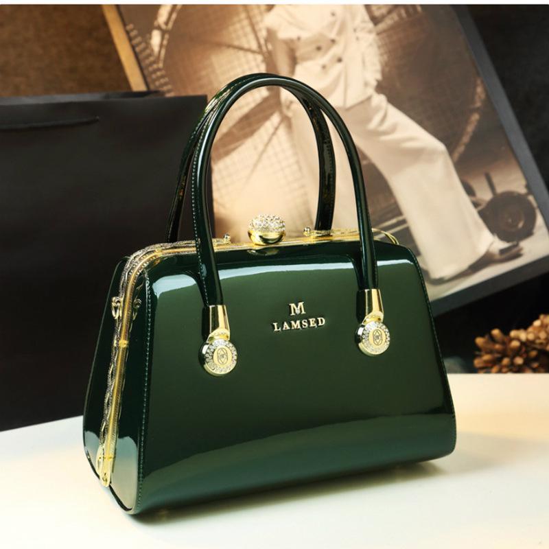 Elegant Patent Leather Women's Bag - Versatile Handbag, Shoulder & Crossbody for Stylish Moms 2025