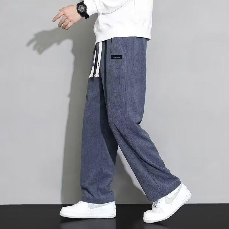 Men's Autumn Heavyweight Japanese-Style Wide-Leg Sweatpants: Trendy Straight Casual Sports Pants