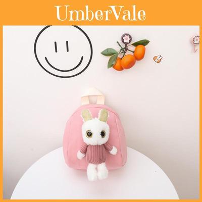 Cute White Belt Pants Cow Rabbit Cat Plush Toy Decoration Children Backpack For Girls And Boys