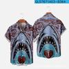 1116 New Shark 1d Printing Summer Casual Short Sleeve Shirt Men's Wholesale Manufacturer Europe